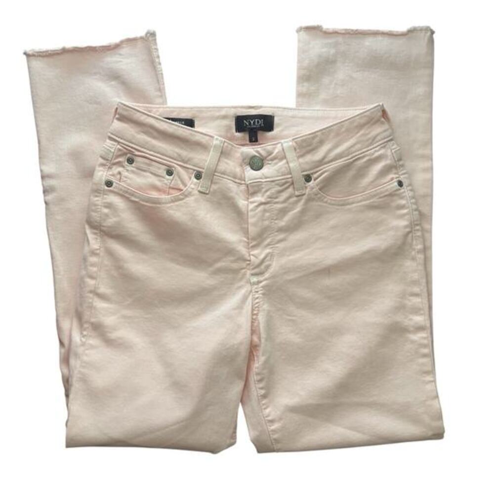 New NYDJ Sheri Ankle Jeans - Size 2 - Light Pink Raw Hem